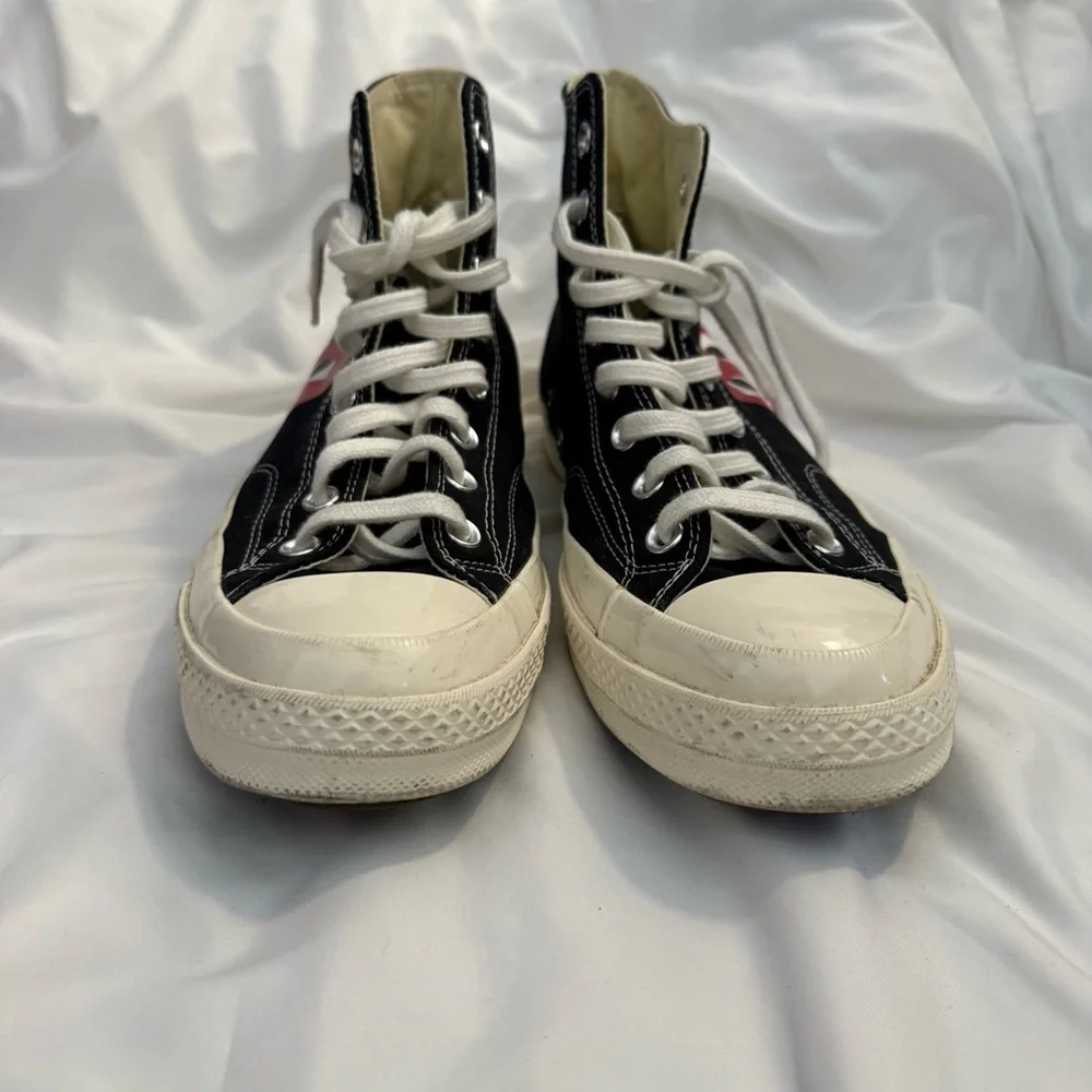 EUC CdG PLAY x Converse Chuck Taylor All Star Peek-A-Boo High-Top Sneakers